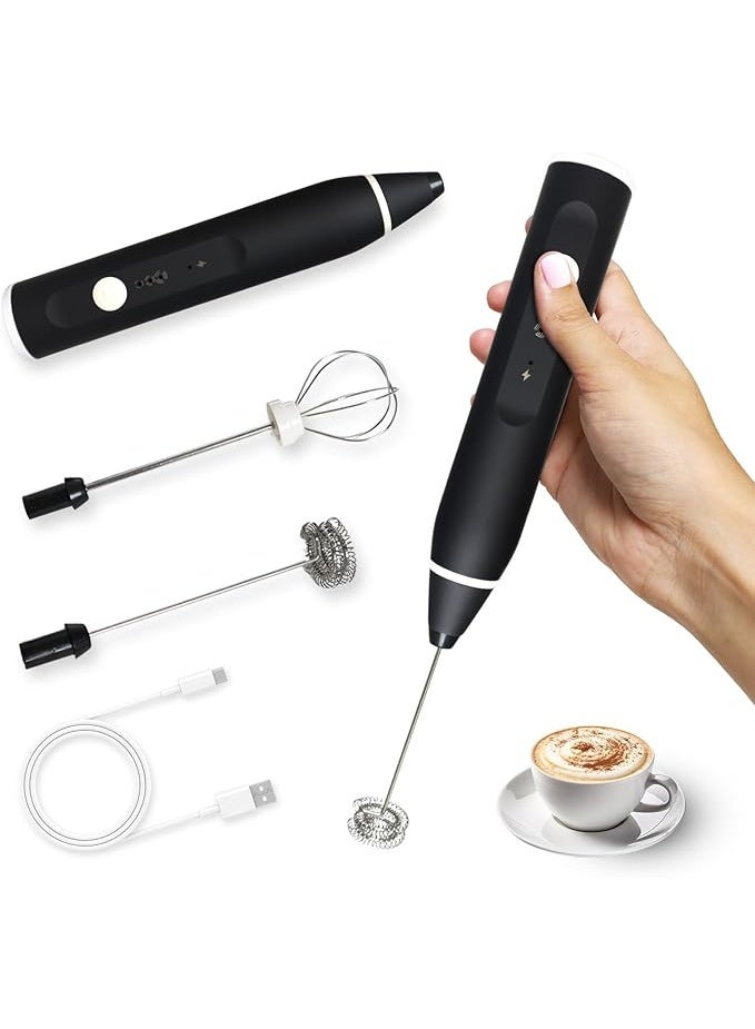 خلاط حليب قابل لإعادة الشحن من هايبر ستوك، خلاط مشروبات محمول باليد، مزود بشحن USB وشفرتين من الفولاذ المقاوم للصدأ لتحضير القهوة والبيض، والقهوة، واللاتيه، والكابتشينو، والحليب، مع 3 سرعات قابلة للتعديل. - Image 5